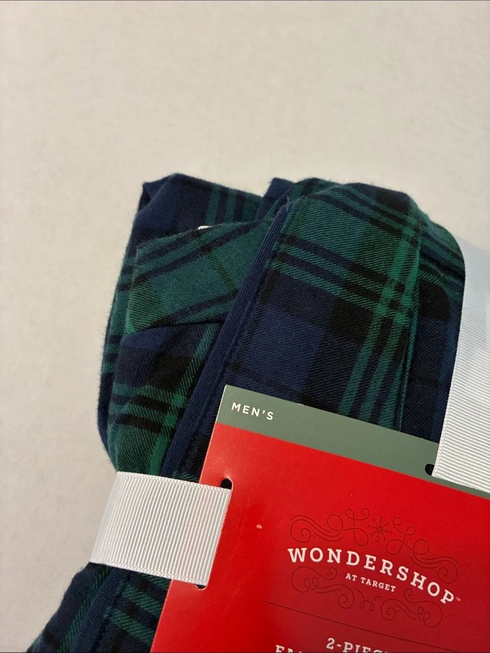 NWT Men’s Plaid Flannel Long sleeve Button Don Shirt Pants Pajama Set Navy XXL